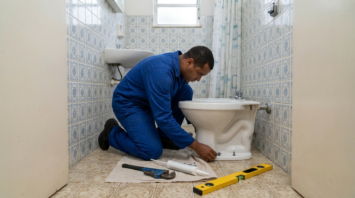 Instalação de vaso sanitário residencial em Curitiba‑PR